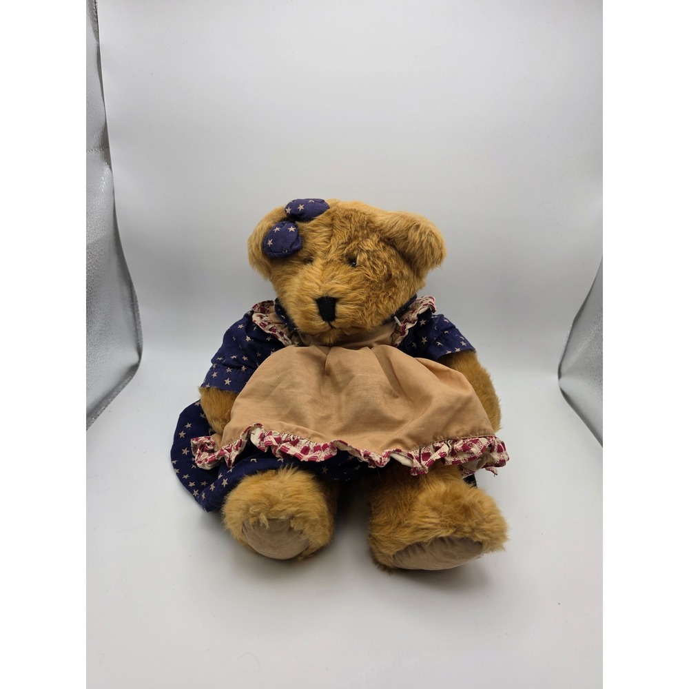 Russ Berrie Amelia Teddy Bear Vintage 1995 Americana Star Dress Plush 9506